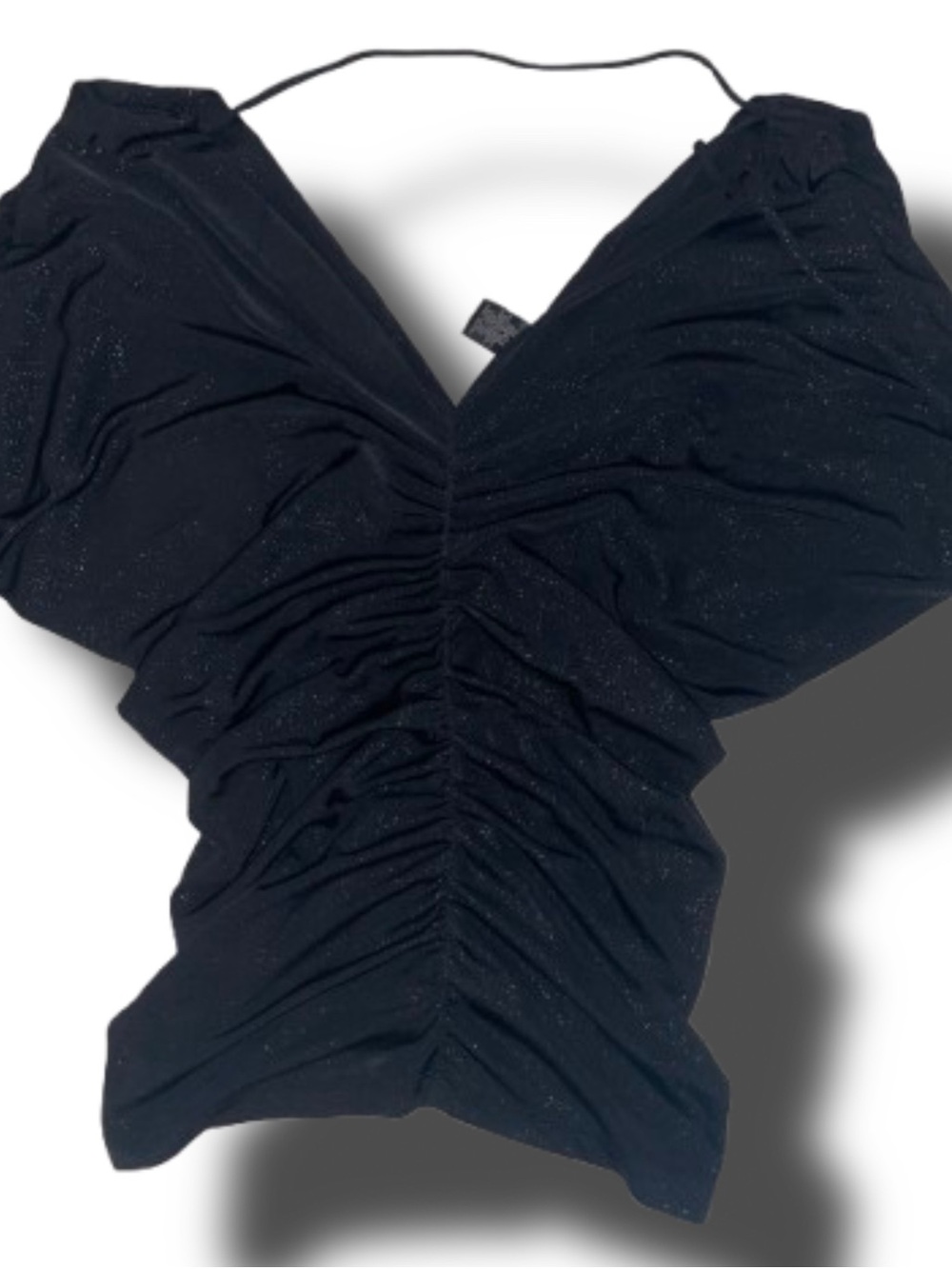 Express Black Ruched V-Neck Camisole
